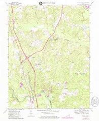 Ruther Glen Virginia Historical topographic map, 1:24000 scale, 7.5 X 7.5 Minute, Year 1969