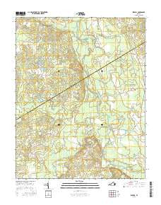 Sebrell Virginia Current topographic map, 1:24000 scale, 7.5 X 7.5 Minute, Year 2016