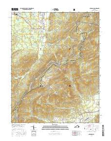 Sherando Virginia Current topographic map, 1:24000 scale, 7.5 X 7.5 Minute, Year 2016