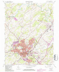 Staunton Virginia Historical topographic map, 1:24000 scale, 7.5 X 7.5 Minute, Year 1964