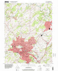 Staunton Virginia Historical topographic map, 1:24000 scale, 7.5 X 7.5 Minute, Year 1998