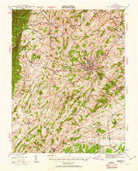 Staunton Virginia Historical topographic map, 1:62500 scale, 15 X 15 Minute, Year 1944
