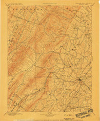 Staunton Virginia Historical topographic map, 1:125000 scale, 30 X 30 Minute, Year 1894