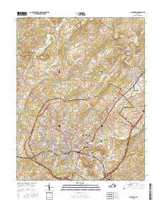 Staunton Virginia Current topographic map, 1:24000 scale, 7.5 X 7.5 Minute, Year 2016