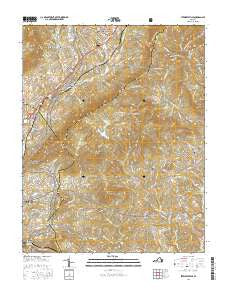 Stewartsville Virginia Current topographic map, 1:24000 scale, 7.5 X 7.5 Minute, Year 2016