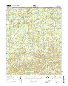 Sussex Virginia Current topographic map, 1:24000 scale, 7.5 X 7.5 Minute, Year 2016