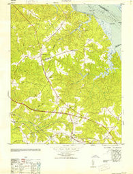 Toano Virginia Historical topographic map, 1:24000 scale, 7.5 X 7.5 Minute, Year 1953