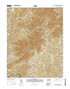 Tobacco Row Mountain Virginia Current topographic map, 1:24000 scale, 7.5 X 7.5 Minute, Year 2016