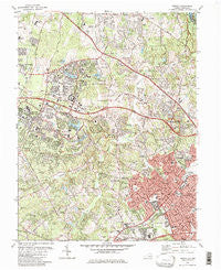 Vienna Virginia Historical topographic map, 1:24000 scale, 7.5 X 7.5 Minute, Year 1982