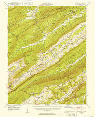 Waiteville Virginia Historical topographic map, 1:62500 scale, 15 X 15 Minute, Year 1951