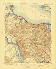 Wakefield Virginia Historical topographic map, 1:62500 scale, 15 X 15 Minute, Year 1932