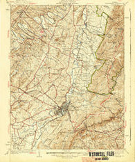 Waynesboro Virginia Historical topographic map, 1:62500 scale, 15 X 15 Minute, Year 1939