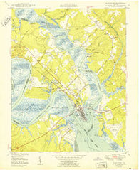 West Point Virginia Historical topographic map, 1:24000 scale, 7.5 X 7.5 Minute, Year 1950