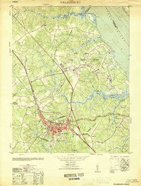 Williamsburg Virginia Historical topographic map, 1:24000 scale, 7.5 X 7.5 Minute, Year 1951