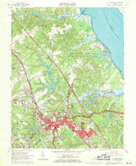Williamsburg Virginia Historical topographic map, 1:24000 scale, 7.5 X 7.5 Minute, Year 1965