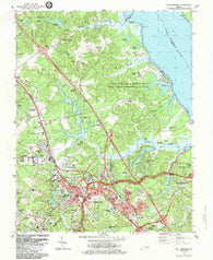 Williamsburg Virginia Historical topographic map, 1:24000 scale, 7.5 X 7.5 Minute, Year 1984