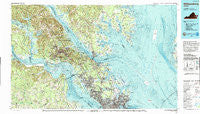Williamsburg Virginia Historical topographic map, 1:100000 scale, 30 X 60 Minute, Year 1984