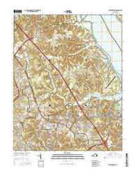 Williamsburg Virginia Current topographic map, 1:24000 scale, 7.5 X 7.5 Minute, Year 2016