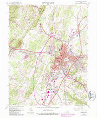 Winchester Virginia Historical topographic map, 1:24000 scale, 7.5 X 7.5 Minute, Year 1966