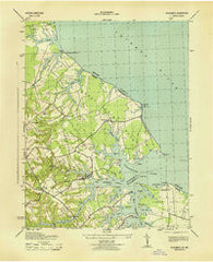 Yeocomico Virginia Historical topographic map, 1:31680 scale, 7.5 X 7.5 Minute, Year 1943