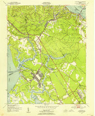 Yorktown Virginia Historical topographic map, 1:24000 scale, 7.5 X 7.5 Minute, Year 1950