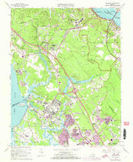 Yorktown Virginia Historical topographic map, 1:24000 scale, 7.5 X 7.5 Minute, Year 1965