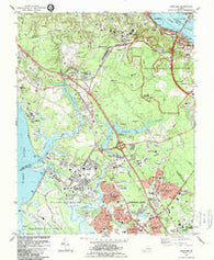 Yorktown Virginia Historical topographic map, 1:24000 scale, 7.5 X 7.5 Minute, Year 1984