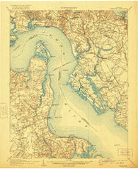 Yorktown Virginia Historical topographic map, 1:62500 scale, 15 X 15 Minute, Year 1907