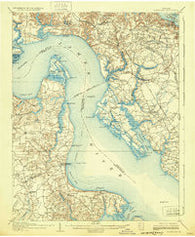 Yorktown Virginia Historical topographic map, 1:62500 scale, 15 X 15 Minute, Year 1907