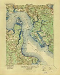Yorktown Virginia Historical topographic map, 1:62500 scale, 15 X 15 Minute, Year 1943