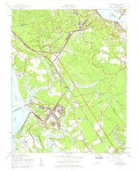 Yorktown Virginia Historical topographic map, 1:24000 scale, 7.5 X 7.5 Minute, Year 1957