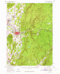 Bennington Vermont Historical topographic map, 1:62500 scale, 15 X 15 Minute, Year 1954