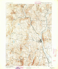 Brattleboro Vermont Historical topographic map, 1:62500 scale, 15 X 15 Minute, Year 1891