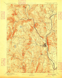 Brattleboro Vermont Historical topographic map, 1:62500 scale, 15 X 15 Minute, Year 1893