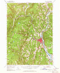 Brattleboro Vermont Historical topographic map, 1:62500 scale, 15 X 15 Minute, Year 1954