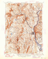 Brattleboro Vermont Historical topographic map, 1:62500 scale, 15 X 15 Minute, Year 1935