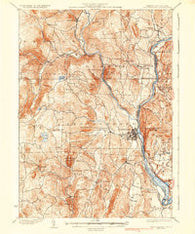Brattleboro Vermont Historical topographic map, 1:62500 scale, 15 X 15 Minute, Year 1935