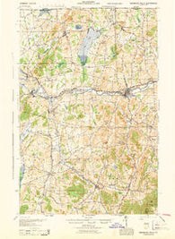 Enosburg Falls Vermont Historical topographic map, 1:62500 scale, 15 X 15 Minute, Year 1944