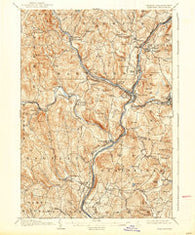 Hanover Vermont Historical topographic map, 1:62500 scale, 15 X 15 Minute, Year 1908