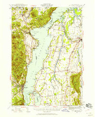 Port Henry Vermont Historical topographic map, 1:62500 scale, 15 X 15 Minute, Year 1945