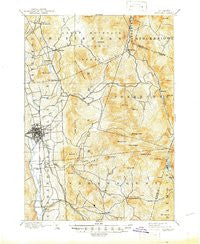 Rutland Vermont Historical topographic map, 1:62500 scale, 15 X 15 Minute, Year 1893