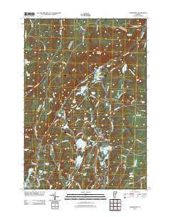 Woodbury Vermont Historical topographic map, 1:24000 scale, 7.5 X 7.5 Minute, Year 2012