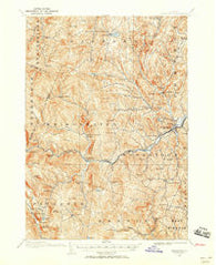 Woodstock Vermont Historical topographic map, 1:62500 scale, 15 X 15 Minute, Year 1911
