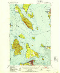 Anacortes Washington Historical topographic map, 1:62500 scale, 15 X 15 Minute, Year 1951