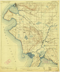 Blaine Washington Historical topographic map, 1:62500 scale, 15 X 15 Minute, Year 1907