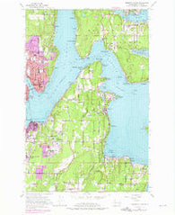 Bremerton East Washington Historical topographic map, 1:24000 scale, 7.5 X 7.5 Minute, Year 1953