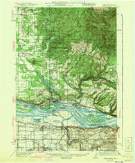 Camas Washington Historical topographic map, 1:62500 scale, 15 X 15 Minute, Year 1942