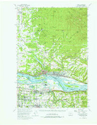 Camas Washington Historical topographic map, 1:62500 scale, 15 X 15 Minute, Year 1954