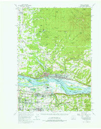 Camas Washington Historical topographic map, 1:62500 scale, 15 X 15 Minute, Year 1954