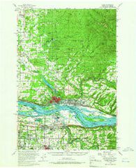 Camas Washington Historical topographic map, 1:62500 scale, 15 X 15 Minute, Year 1954